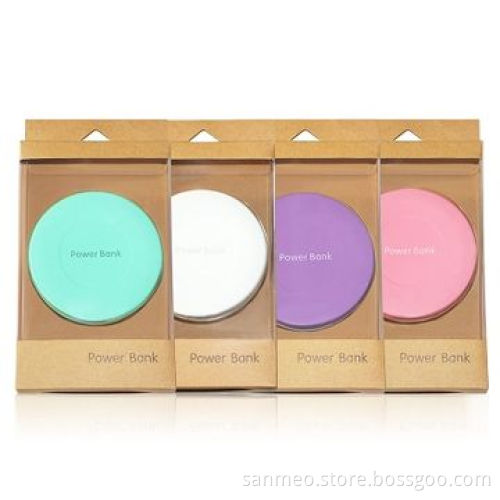 Portable Power Bank, 4,400mAh Elegant Circular Design, Special UV Painting, Power Capacity Indicator